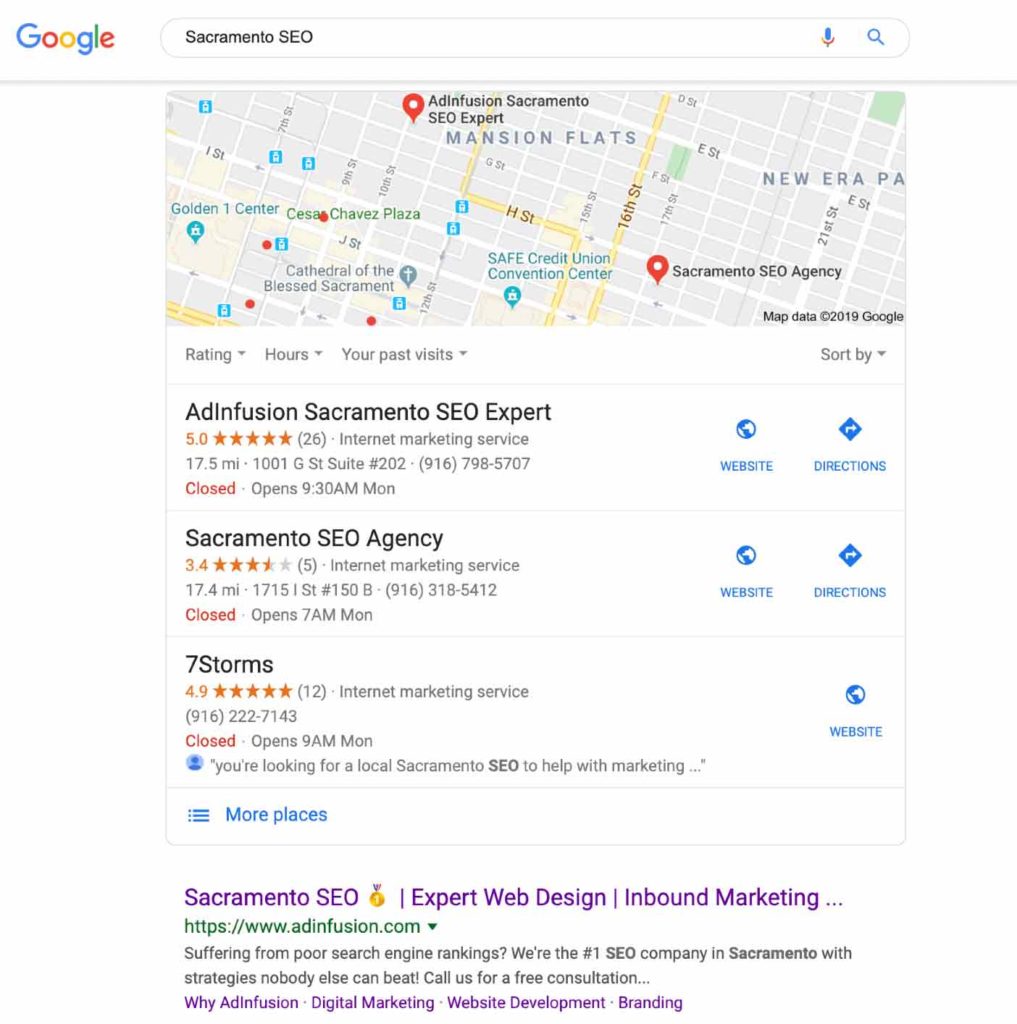 #1 for "Sacramento SEO"