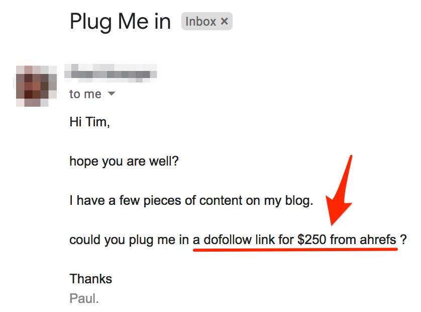 terrible backlink request email